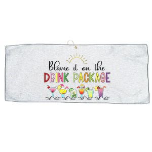 Blame It On The Drink Package Cruise Vacation Large Microfiber Waffle Golf Towel