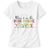 Blame It On The Drink Package Cruise Vacation Womens T-Shirt
