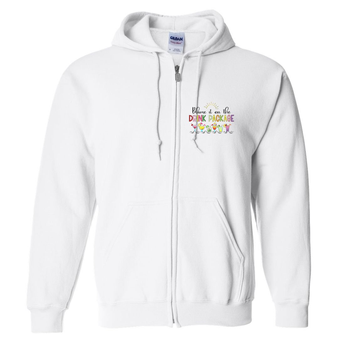 Blame It On The Drink Package Cruise Vacation Full Zip Hoodie