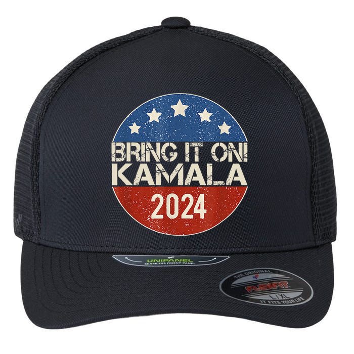 Bring It On Kamala Harris 2024 Election President Flexfit Unipanel Trucker Cap