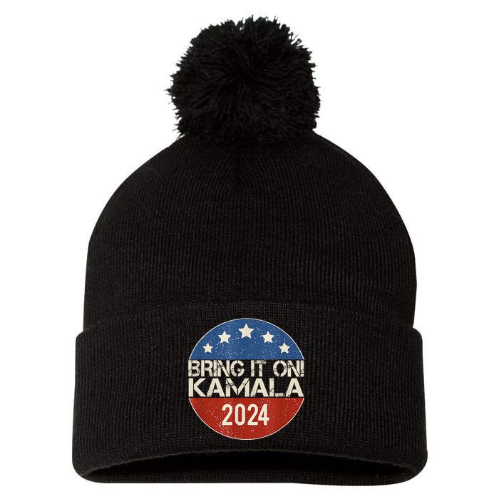 Bring It On Kamala Harris 2024 Election President Pom Pom 12in Knit Beanie