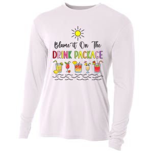 Blame It On The Drink Package Cruise Vacation Hawaii Beach Cooling Performance Long Sleeve Crew