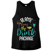 Blame It On The Drink Package Cruising Lover Cruiser Cruise Ladies PosiCharge Tri-Blend Wicking Tank