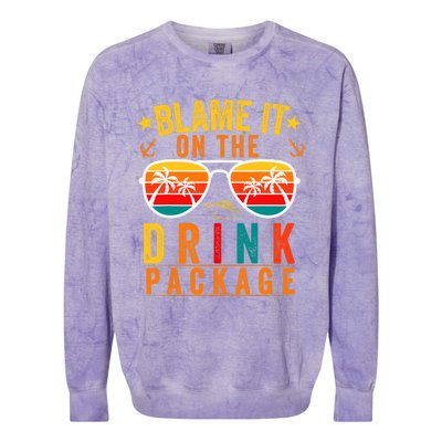 Blame it on The Cruise Package Cruise Cruising Matching Colorblast Crewneck Sweatshirt