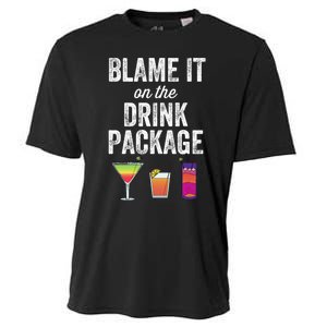 Blame It On The Drink Package Funny Cruise Cruising Cruiser Cooling Performance Crew T-Shirt