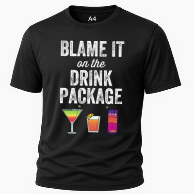 Blame It On The Drink Package Funny Cruise Cruising Cruiser Performance Shirt