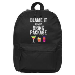 Blame It On The Drink Package Funny Cruise Cruising Cruiser 16 in Basic Backpack