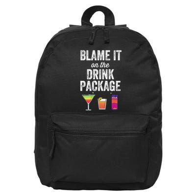 Blame It On The Drink Package Funny Cruise Cruising Cruiser 16 in Basic Backpack