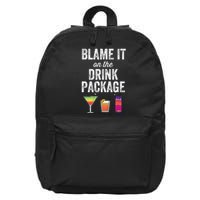 Blame It On The Drink Package Funny Cruise Cruising Cruiser 16 in Basic Backpack