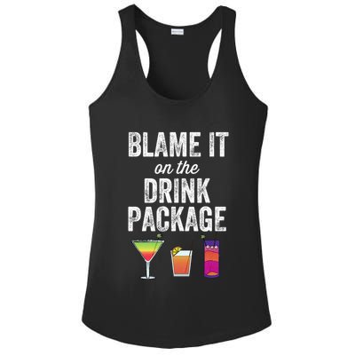 Blame It On The Drink Package Funny Cruise Cruising Cruiser Ladies PosiCharge Competitor Racerback Tank