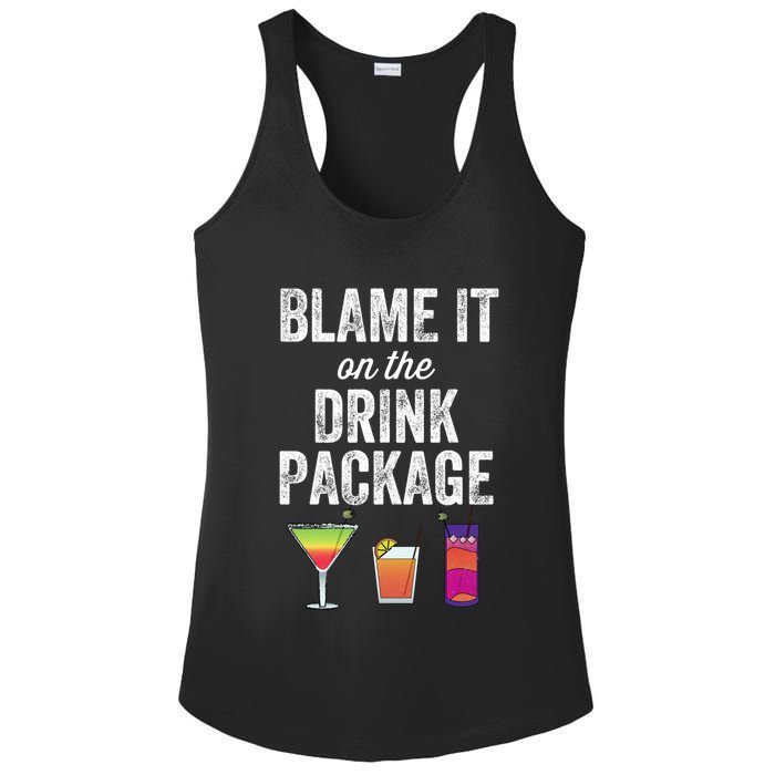Blame It On The Drink Package Funny Cruise Cruising Cruiser Ladies PosiCharge Competitor Racerback Tank