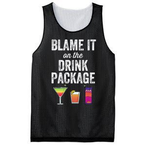 Blame It On The Drink Package Funny Cruise Cruising Cruiser Mesh Reversible Basketball Jersey Tank