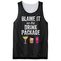 Blame It On The Drink Package Funny Cruise Cruising Cruiser Mesh Reversible Basketball Jersey Tank