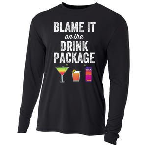 Blame It On The Drink Package Funny Cruise Cruising Cruiser Cooling Performance Long Sleeve Crew