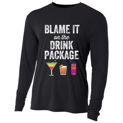 Blame It On The Drink Package Funny Cruise Cruising Cruiser Cooling Performance Long Sleeve Crew
