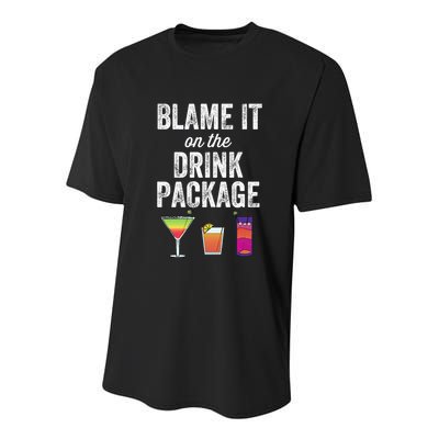 Blame It On The Drink Package Funny Cruise Cruising Cruiser Youth Performance Sprint T-Shirt