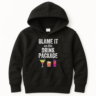 Blame It On The Drink Package Funny Cruise Cruising Cruiser Kids Hoodie