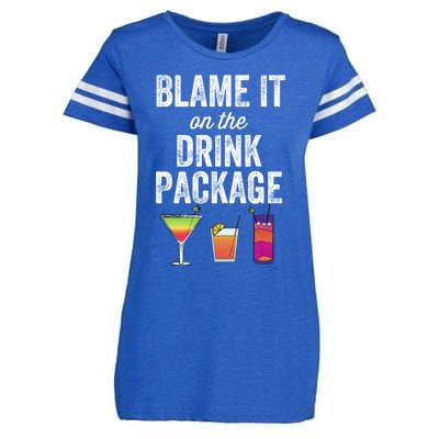 Blame It On The Drink Package Funny Cruise Cruising Cruiser Enza Ladies Jersey Football T-Shirt