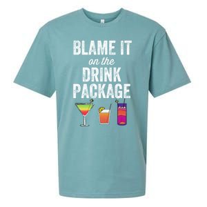 Blame It On The Drink Package Funny Cruise Cruising Cruiser Sueded Cloud Jersey T-Shirt