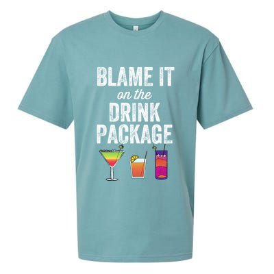 Blame It On The Drink Package Funny Cruise Cruising Cruiser Sueded Cloud Jersey T-Shirt