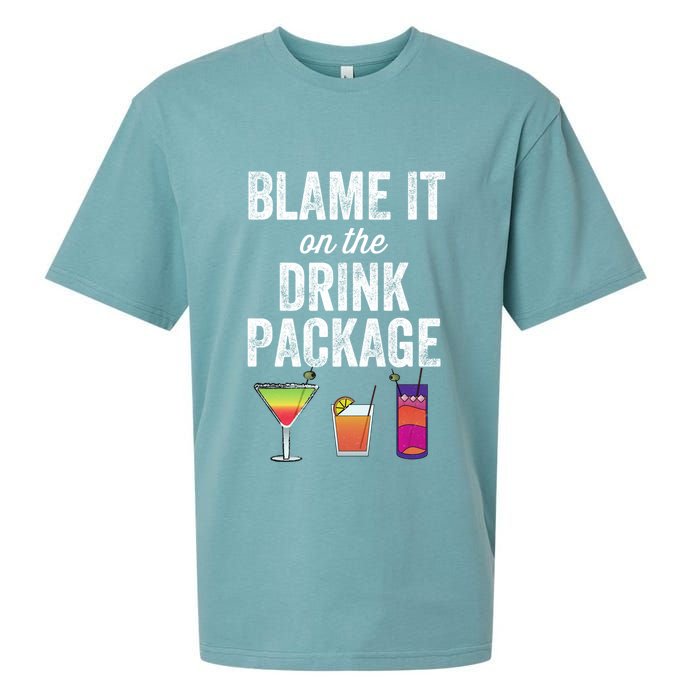 Blame It On The Drink Package Funny Cruise Cruising Cruiser Sueded Cloud Jersey T-Shirt