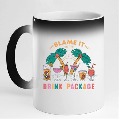 Blame It On The Drink Package Cruise Cruising Time 11oz Black Color Changing Mug