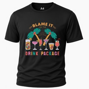 Blame It On The Drink Package Cruise Cruising Time Cooling Performance Crew T-Shirt