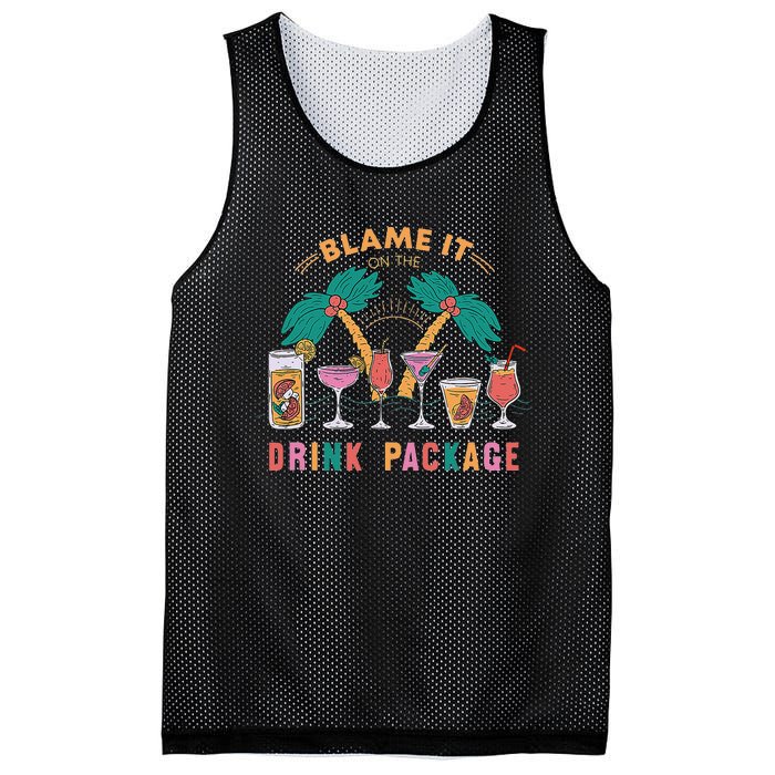 Blame It On The Drink Package Cruise Cruising Time Mesh Reversible Basketball Jersey Tank