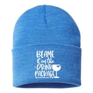 Blame It On The Package Cruise Alcohol Wine Lover Gift Sustainable Knit Beanie