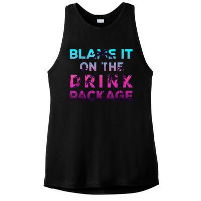 Blame It On The Drink Package Cruise Cruising Matching Funny Ladies PosiCharge Tri-Blend Wicking Tank