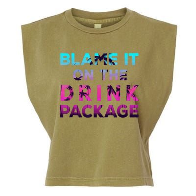 Blame It On The Drink Package Cruise Cruising Matching Funny Garment-Dyed Women's Muscle Tee