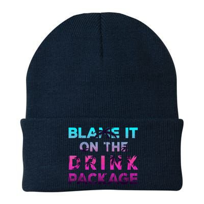 Blame It On The Drink Package Cruise Cruising Matching Funny Knit Cap Winter Beanie