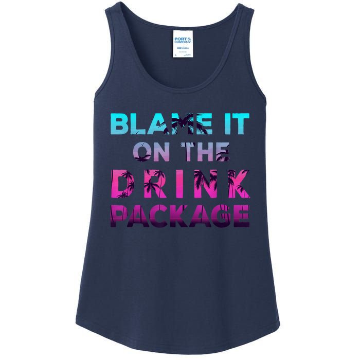 Blame It On The Drink Package Cruise Cruising Matching Funny Ladies Essential Tank