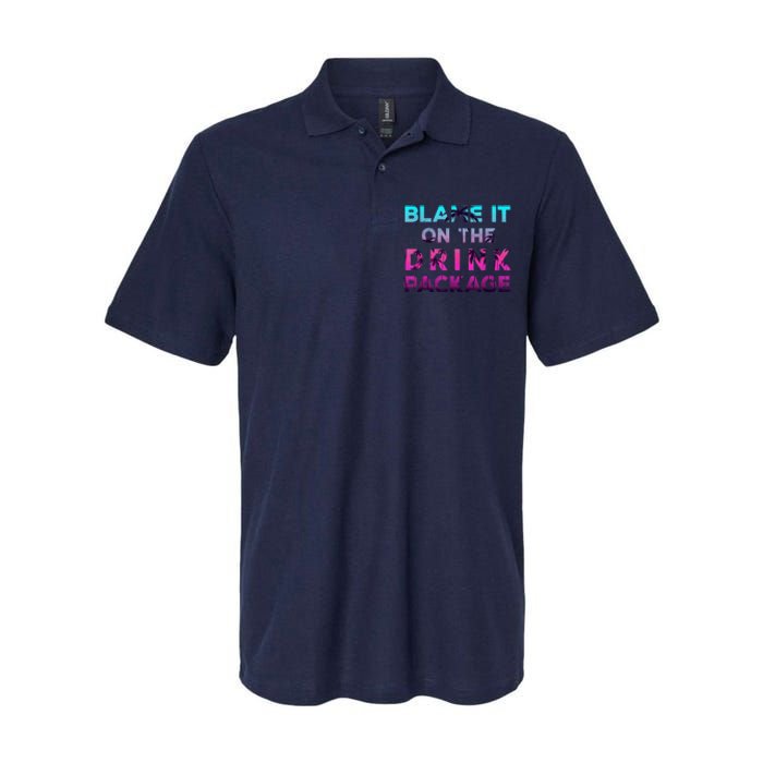 Blame It On The Drink Package Cruise Cruising Matching Funny Softstyle Adult Sport Polo