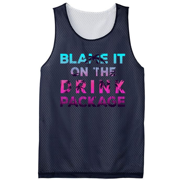 Blame It On The Drink Package Cruise Cruising Matching Funny Mesh Reversible Basketball Jersey Tank