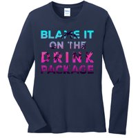 Blame It On The Drink Package Cruise Cruising Matching Funny Ladies Long Sleeve Shirt