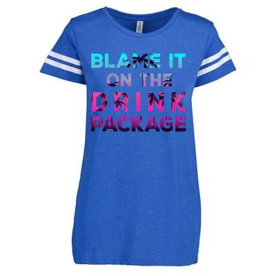 Blame It On The Drink Package Cruise Cruising Matching Funny Enza Ladies Jersey Football T-Shirt