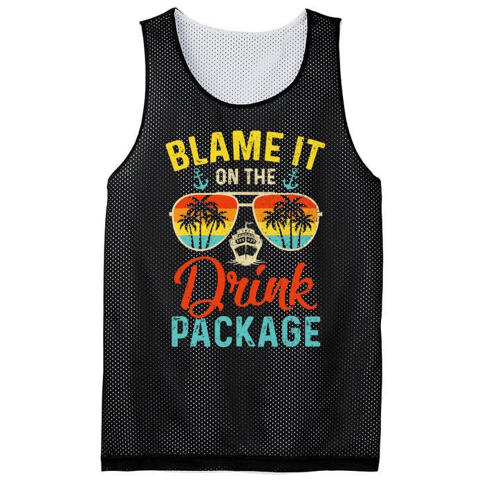 Blame It On The Drink Package Cruise Cruising Matching Mesh Reversible Basketball Jersey Tank