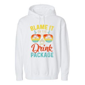 Blame It On The Drink Package Cruise Cruising Matching Garment-Dyed Fleece Hoodie