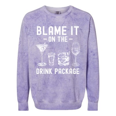 Blame It On The Package Funny Funny Cruise Vacation Gift Colorblast Crewneck Sweatshirt