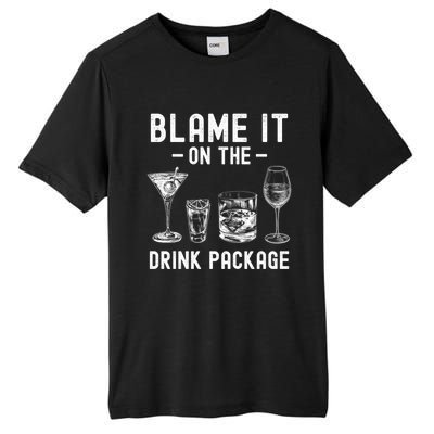 Blame It On The Package Funny Funny Cruise Vacation Gift Tall Fusion ChromaSoft Performance T-Shirt