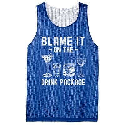 Blame It On The Package Funny Funny Cruise Vacation Gift Mesh Reversible Basketball Jersey Tank