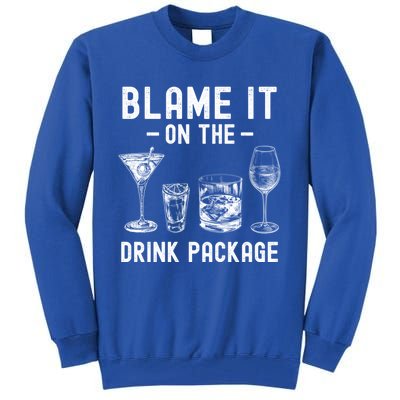 Blame It On The Package Funny Funny Cruise Vacation Gift Tall Sweatshirt