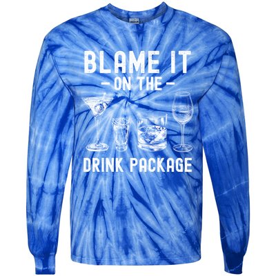 Blame It On The Package Funny Funny Cruise Vacation Gift Tie-Dye Long Sleeve Shirt