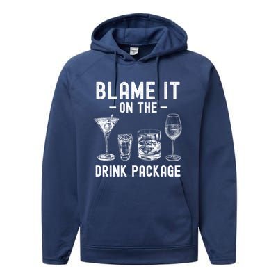 Blame It On The Package Funny Funny Cruise Vacation Gift Performance Fleece Hoodie