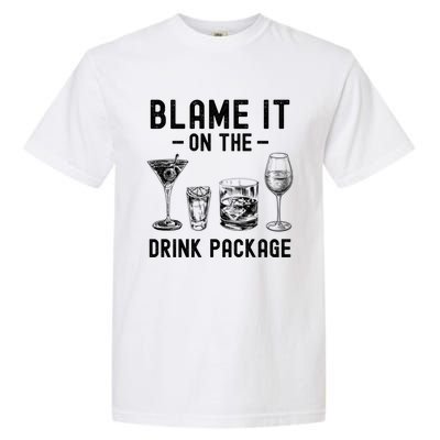 Blame It On The Package Funny Funny Cruise Vacation Gift Garment-Dyed Heavyweight T-Shirt