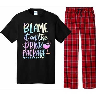 Blame It On The Drink Package Cruise Alcohol Wine Lover Pajama Set