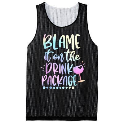 Blame It On The Drink Package Cruise Alcohol Wine Lover Mesh Reversible Basketball Jersey Tank