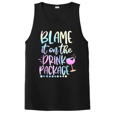 Blame It On The Drink Package Cruise Alcohol Wine Lover PosiCharge Competitor Tank