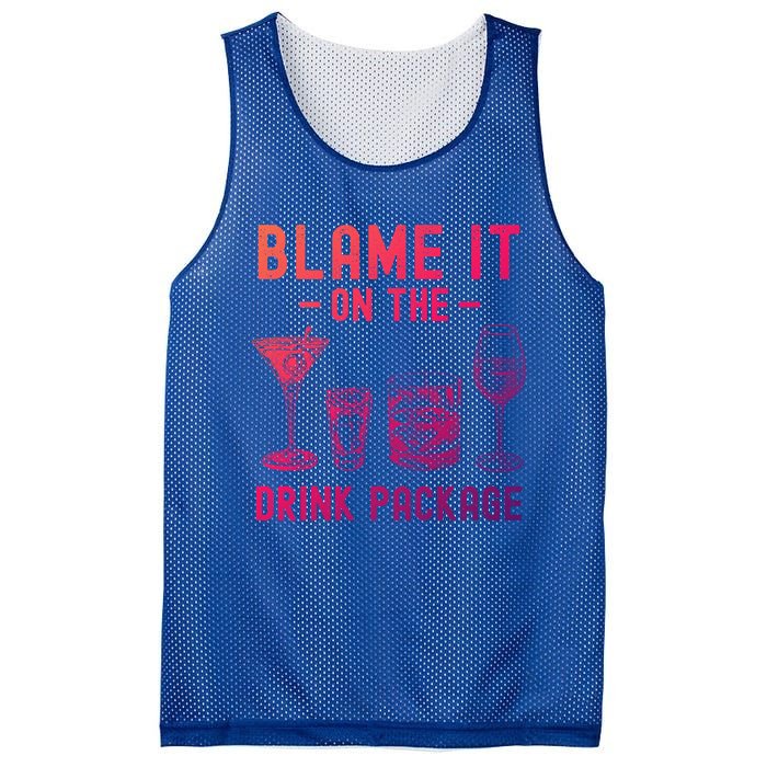 Blame It On The Package Funny Funny Cruise Vacation Gift Mesh Reversible Basketball Jersey Tank